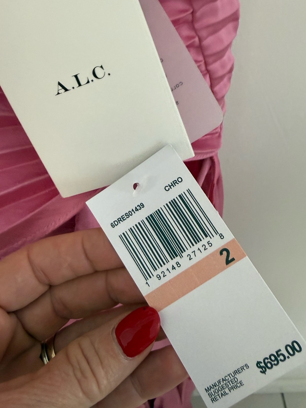 A.L.C. Gemini Pleated Midi Dress Pink NWT Size 2 - Picture 6 of 8